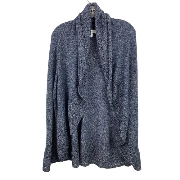 Charter Club Womens Size Large Blue Hooded Open Front Cardigan Sweater - Picture 1 of 8